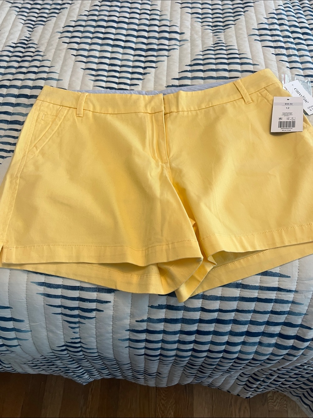 crown & ivy Bright Yellow Cotton Bermuda Shorts